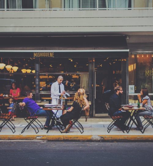 outdoor dining, restaurant, bar, waiter, al fresco, city, customers, group, patrons, people, street, tables, chairs, restaurant, restaurant, restaurant, restaurant, restaurant